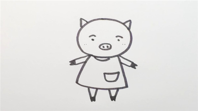 猪娃娃简笔画图片