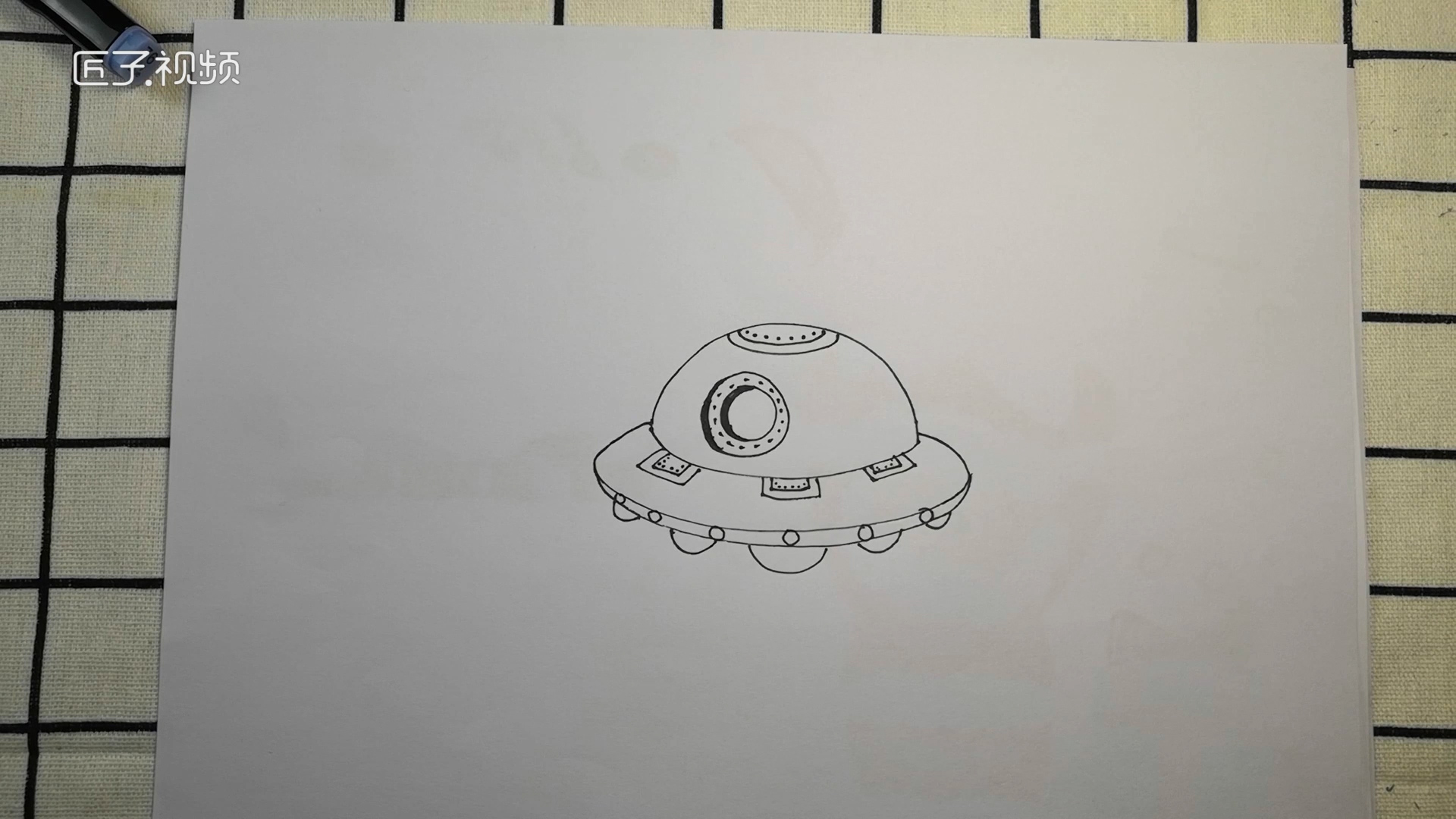 彩色宇宙飞船简笔画画法图片步骤（我和我的校园儿童绘画） - 有点网 - 好手艺