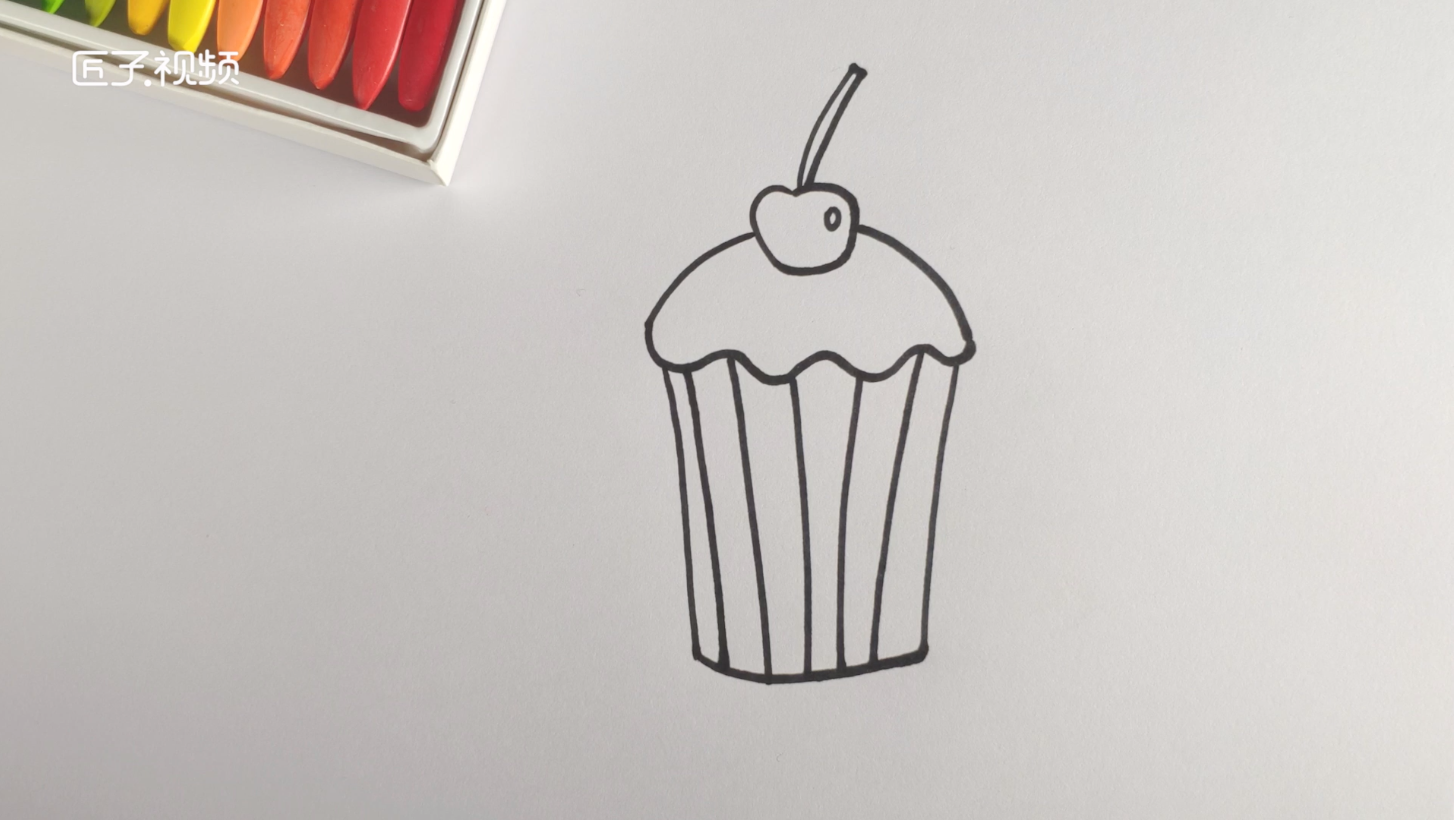 漂亮的手绘纸杯蛋糕插画 Cupcake Clipart Vector, PNG & JPG – 设计小咖