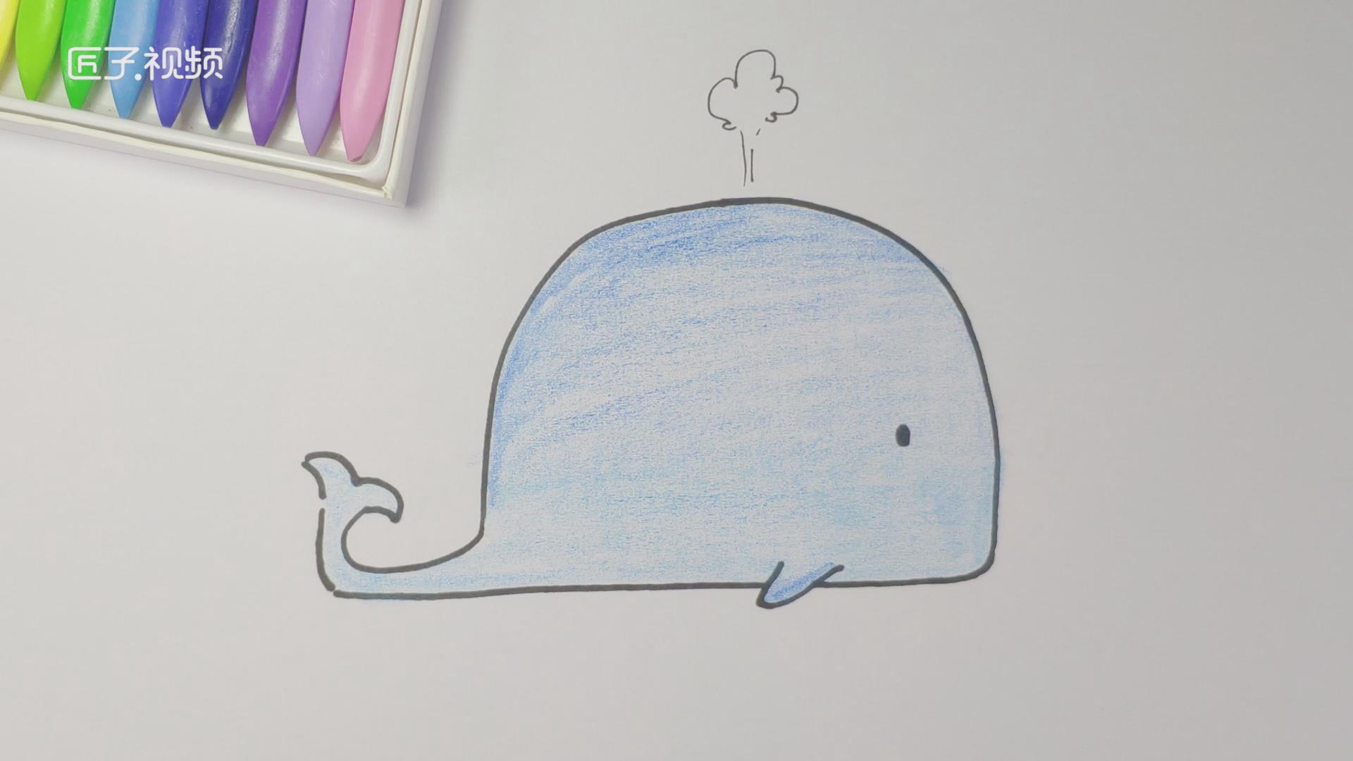 儿童4～6岁简笔画大全 创意简笔画鲸鱼怎么画详细步骤💛巧艺网