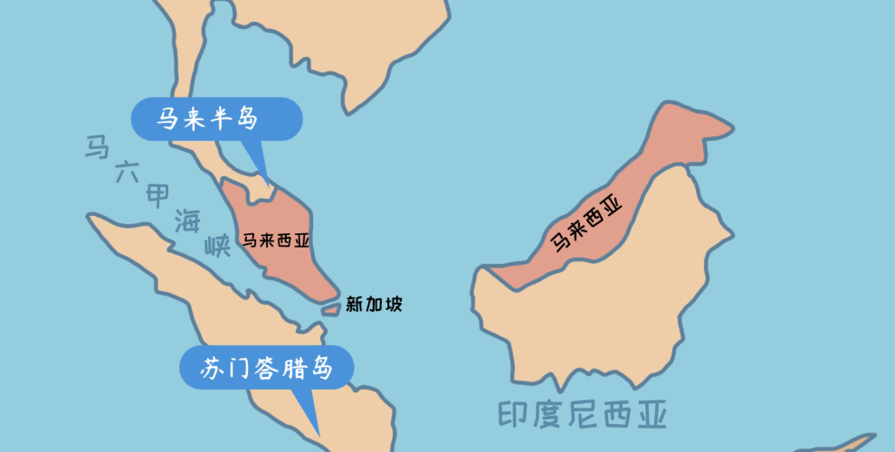马六甲海峡地图高清图片