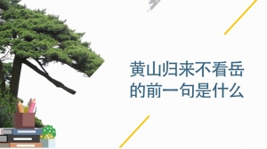 黄山归来不看岳的前一句是什么