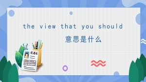 the view that you should 意思是什么