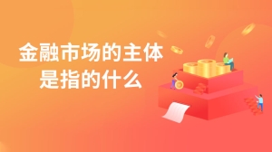 金融市场的主体主要指什么