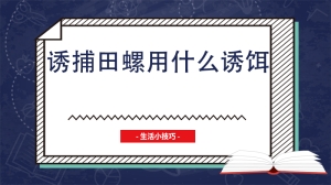 诱捕田螺用什么诱饵