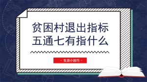 贫困村退出指标五通七有指什么