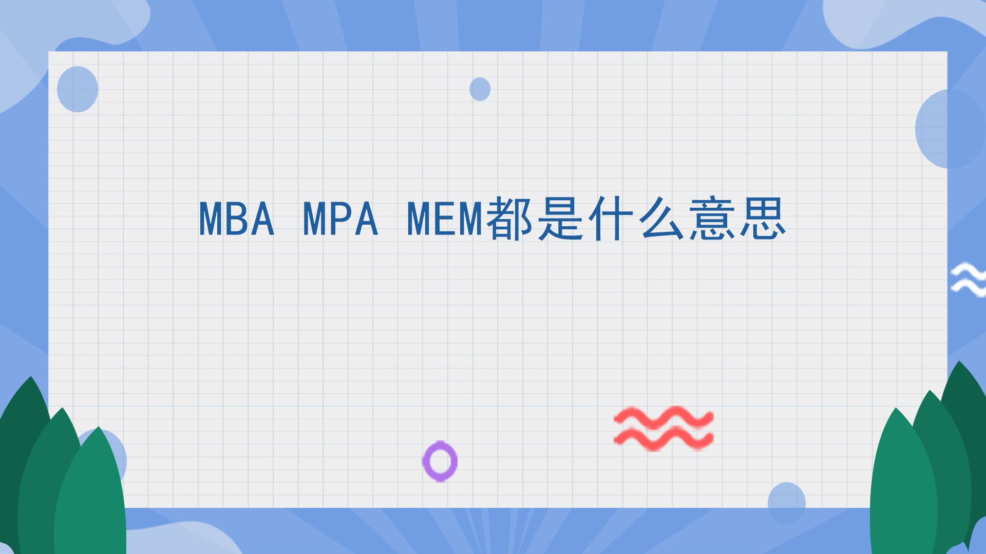 MBA MPA MEM都是什么意思