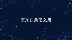 怎么用京东的白条