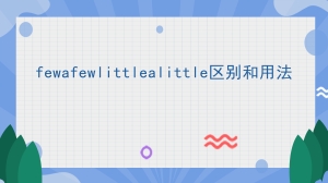 fewafewlittlealittle区别和用法