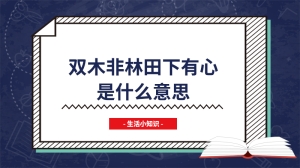 双木非林田下有心是什么意思