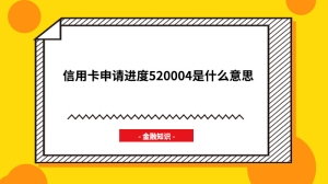 信用卡申请进度520004是什么意思