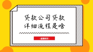 贷款公司贷款详细流程是啥