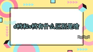 d档和s档有什么区别是啥