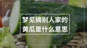 梦见摘别人家的黄瓜是什么意思