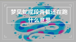 梦见蛇成段两截还在跑什么意思