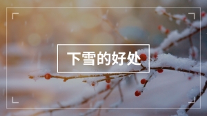 下雪的好处