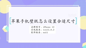 iPhone壁纸怎么设置合适尺寸