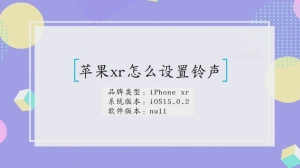 iPhonexr怎么设置铃声