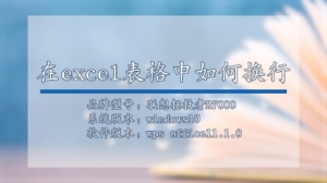 在excel表格中如何换行