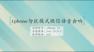 iphone勿扰模式微信语音会响