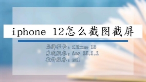 iphone 12怎么截图截屏