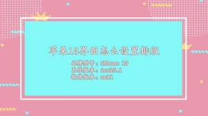 苹果13界面怎么设置排版