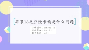 苹果13反应慢卡顿是什么问题