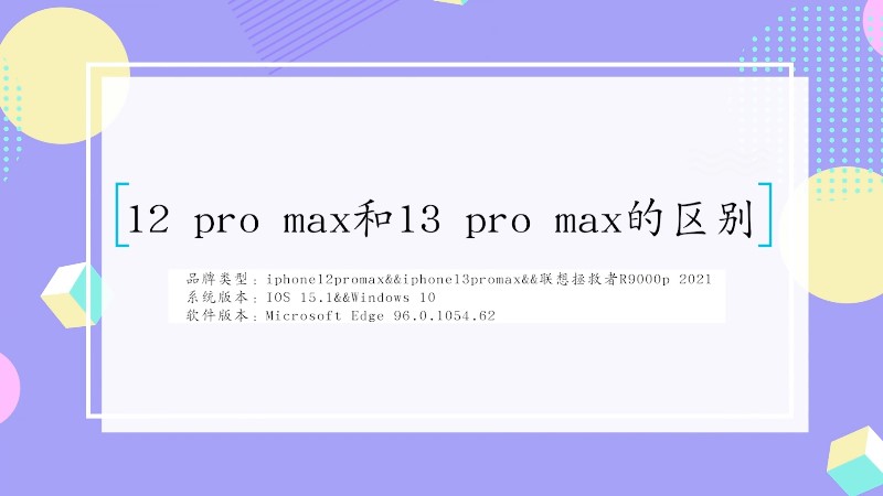 12 pro max和13 pro max的区别