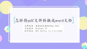 怎样将pdf文件转换成word文档