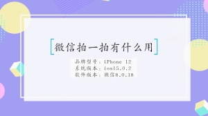 微信拍一拍有什么用