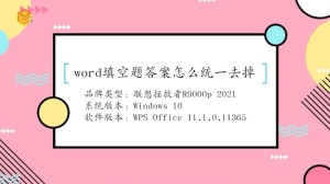 word填空题答案怎么统一去掉