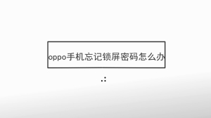 oppo手机忘记锁屏密码怎么办