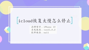 icloud恢复太慢怎么停止