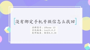 怎么找回没有绑定手机号微信