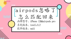 airpods忽略了要怎么匹配回来