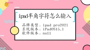 ipad的半角字符怎么输入